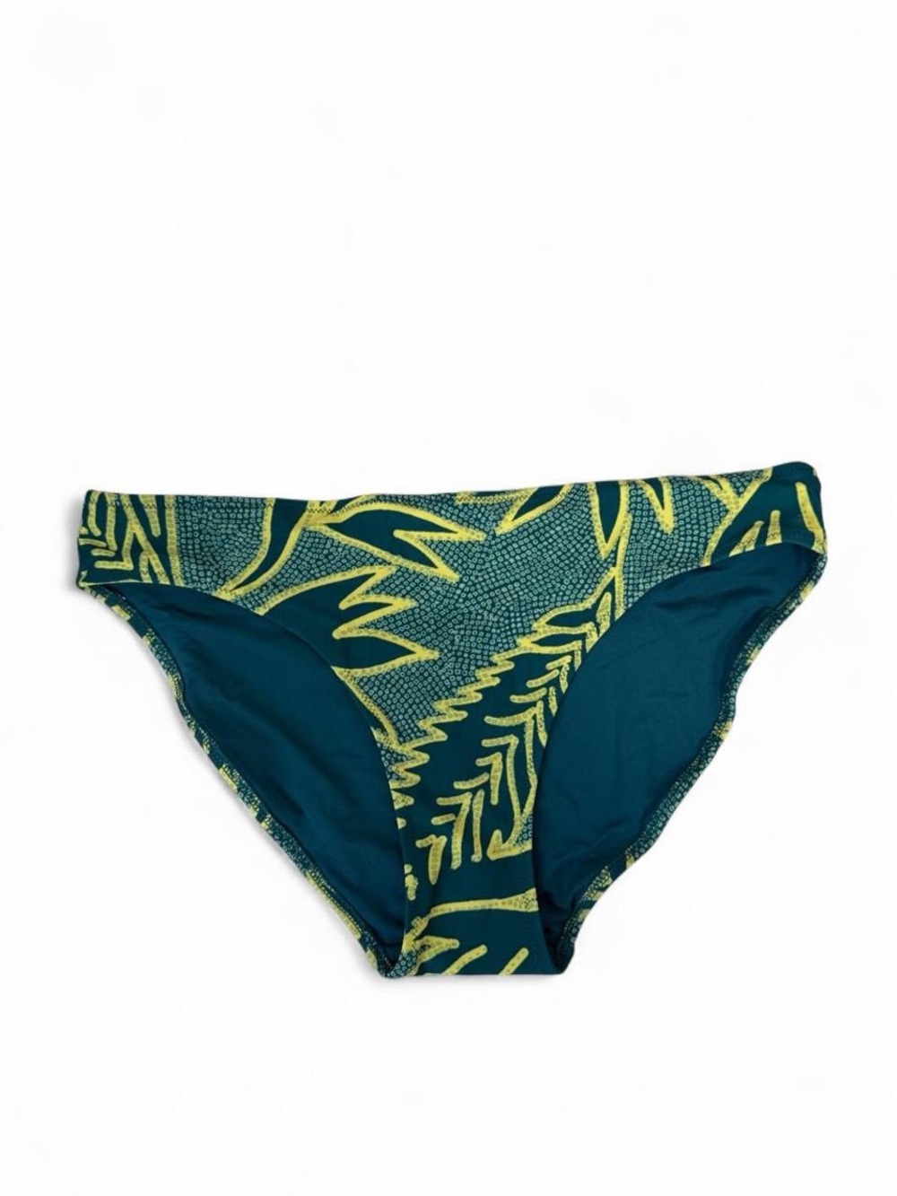 aerie Teal Bikini Bottom with Yellow Leaf Trim